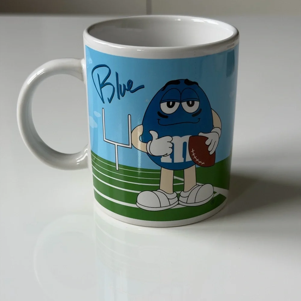 Galerie M&M's Red/Blue Golf Football Colorful Candy Collectible Coffee Mug